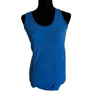 Athleta‎ Womens Tank Top Sz S Fastest Track Blue Tiger Animal Print Unstinkable